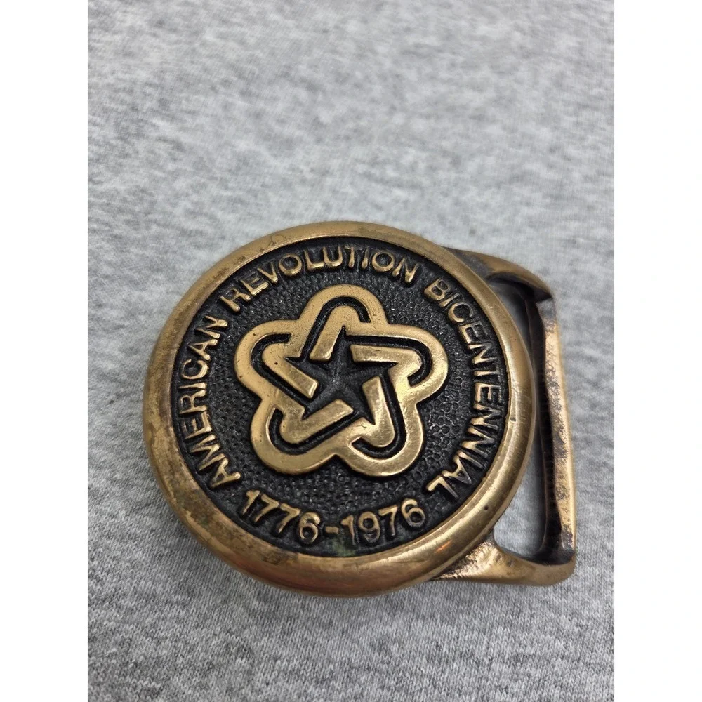Vintage Solid Brass 1776-1976 Bicentennial Belt Buckle USA
